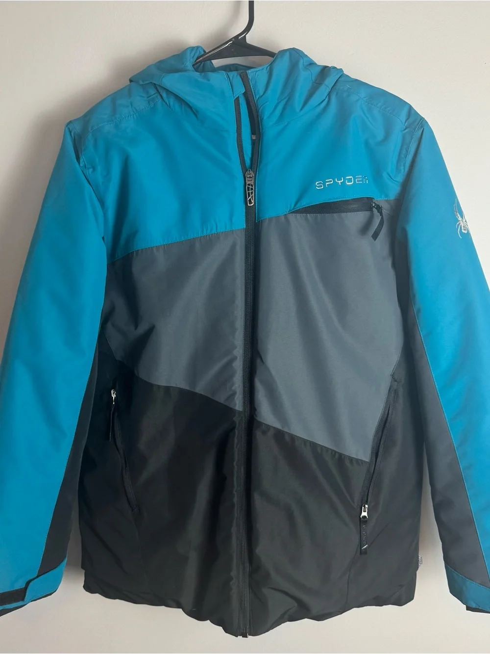 Spyder Little Boys Blue Color Block Winter Coat Size XL - Picture 2 of 11